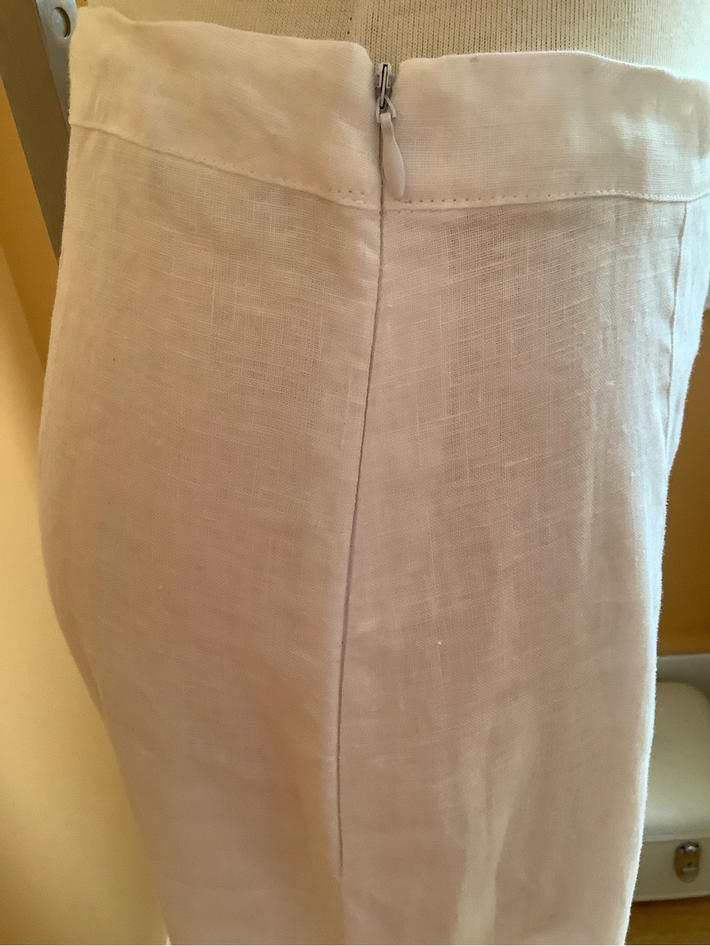 AGGEL White Linen Wide Leg Pants High Rise Trousers Quiet Luxury M NWT - Picture 5 of 11